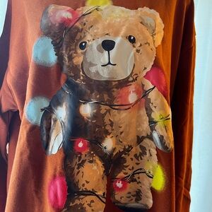 Brown Teddy Bear Graphic Sweatshirt